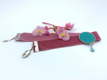 Load image into Gallery viewer, pink turquoise velvet beaded choker