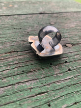 Load image into Gallery viewer, ring with ceramic river glass & cast flower detail