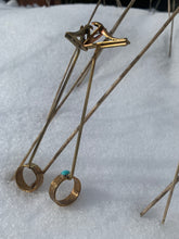 Load image into Gallery viewer, roach clip brass silver & turquoise ring