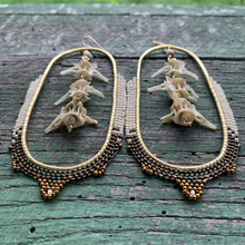 Load image into Gallery viewer, statement hoops with snake vertebrae
