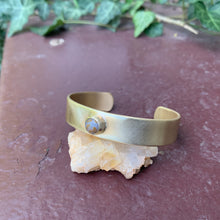 Load image into Gallery viewer, brass &amp; moss agate cuff
