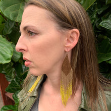 Load image into Gallery viewer, gold, yellow, &amp; brown statement earrings
