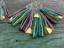 Load image into Gallery viewer, multi color fringe beaded statement earrings
