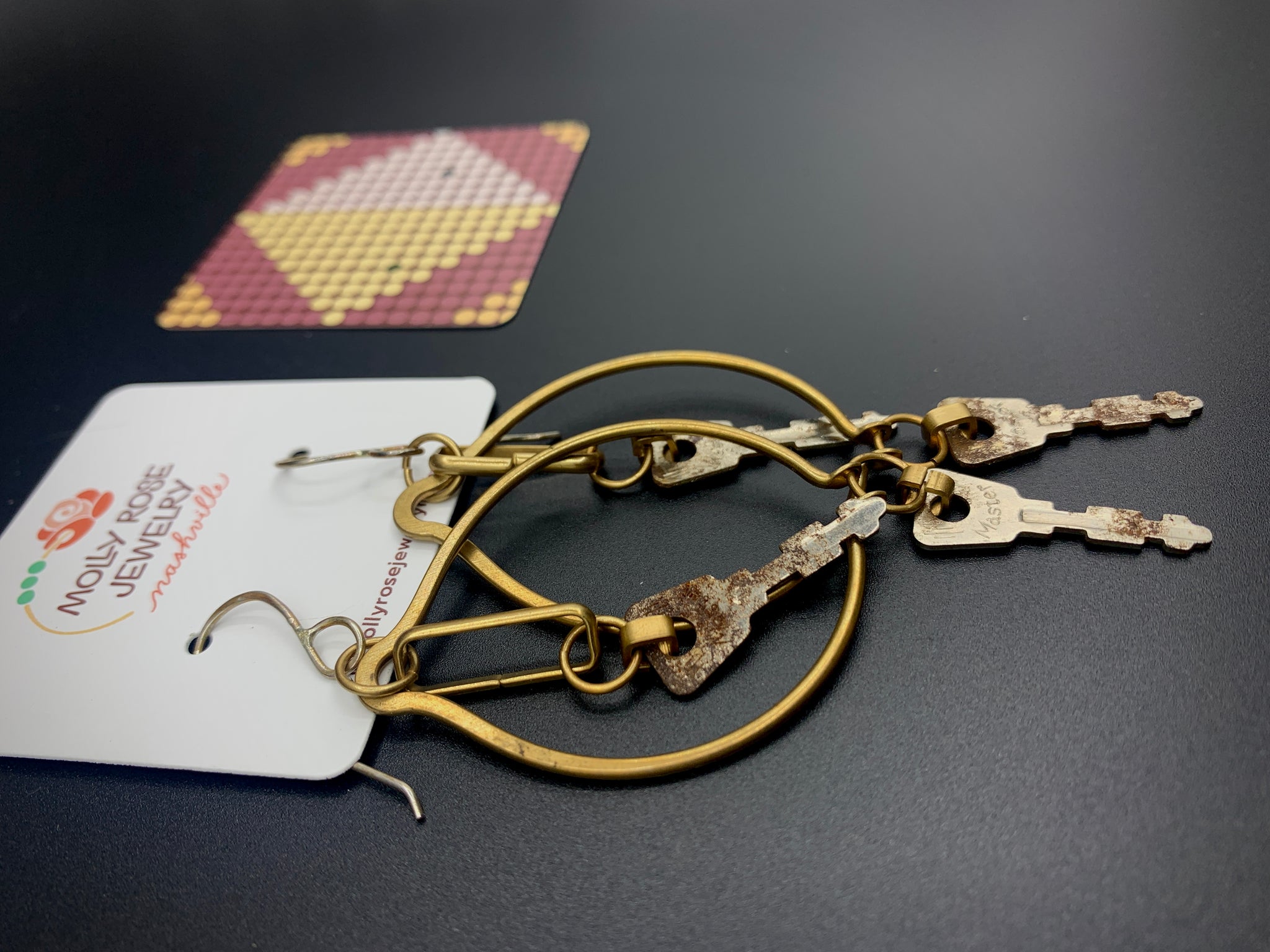 brass and master key found object earrings – Molly Rose Jewelry Nashville