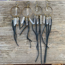 Load image into Gallery viewer, black or brown dream catcher earrings, made-to-order
