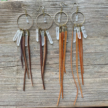 Load image into Gallery viewer, black or brown dream catcher earrings, made-to-order
