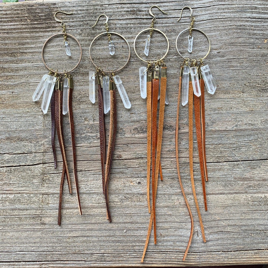 black or brown dream catcher earrings, made-to-order