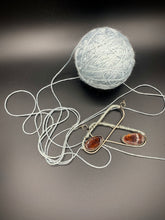 Load image into Gallery viewer, yarn and amber earrings
