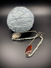 Load image into Gallery viewer, yarn and amber earrings
