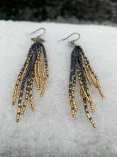 Load image into Gallery viewer, fire &amp; ice beaded keum-boo earrings
