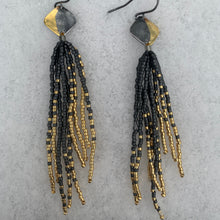 Load image into Gallery viewer, fire &amp; ice beaded keum-boo earrings
