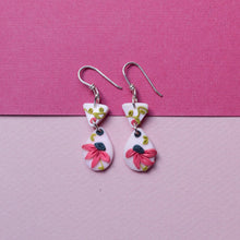 Load image into Gallery viewer, dainty floral polymer clay earrings
