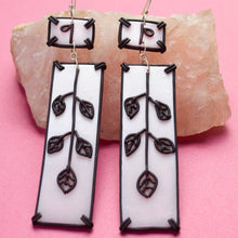 Load image into Gallery viewer, polymer clay stained glass flower stencil earrings
