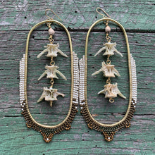 Load image into Gallery viewer, statement hoops with snake vertebrae
