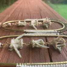 Load image into Gallery viewer, statement hoops with snake vertebrae
