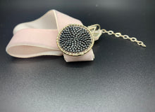 Load image into Gallery viewer, baby pink and chrome beaded velvet choker
