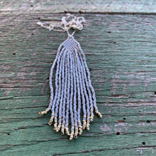 Load image into Gallery viewer, dainty beaded silver pendant necklace
