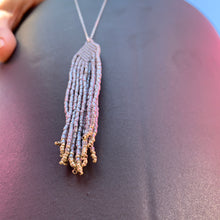 Load image into Gallery viewer, dainty beaded silver pendant necklace
