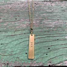 Load image into Gallery viewer, joy hand-stamped brass necklace, made-to-order
