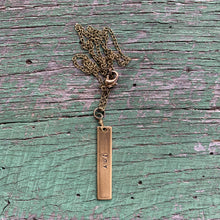 Load image into Gallery viewer, joy hand-stamped brass necklace, made-to-order
