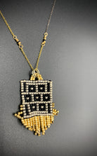 Load image into Gallery viewer, beaded textile pattern dainty necklace
