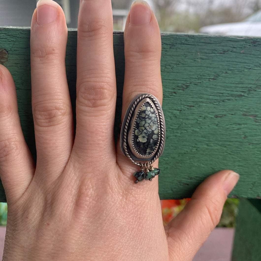 variscite ring with matching variscite beads