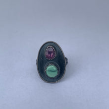 Load image into Gallery viewer, faceted tourmaline &amp; poseidon variscite oval ring
